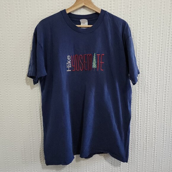 Vintage Yosemite Hike Embroidered Crewneck Shirt Navy Blue Size X-Large - Picture 10 of 10